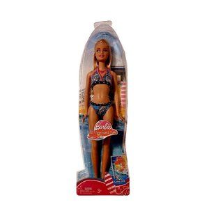 Barbie Beach Barbie Doll in Blue & Pink Swimwear